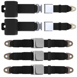 Seatbelt Solutions HL1203H1000 2-Point Retractable Lap Belt with 12 Sleeve, Black