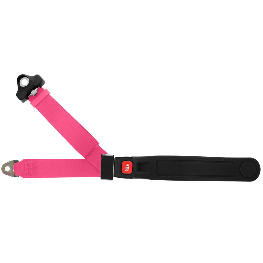 3 Point Seat Belt With Push-Button, Hot Pink