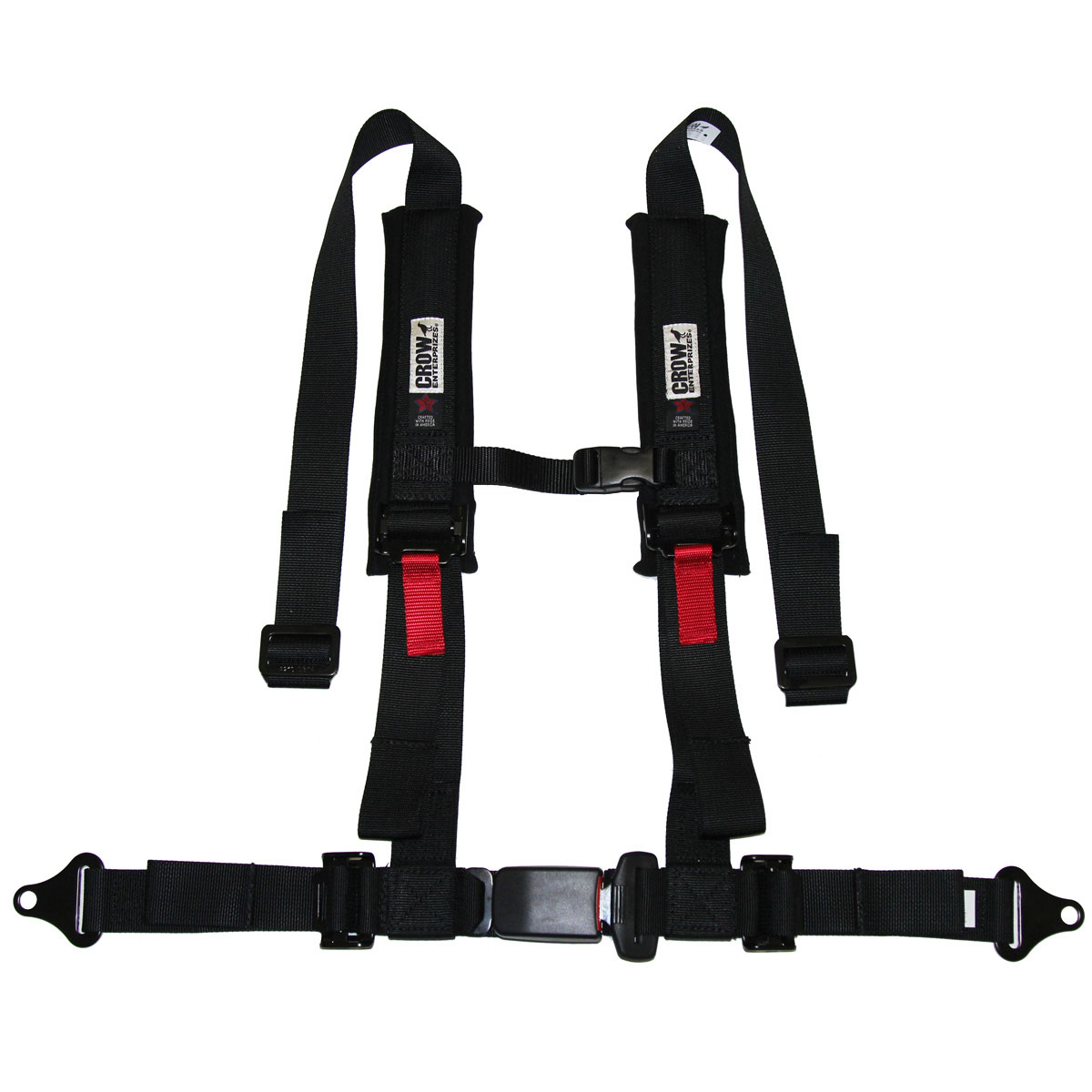 Crow 2x2, 4-Point Harness, H-Style with Pads, Black