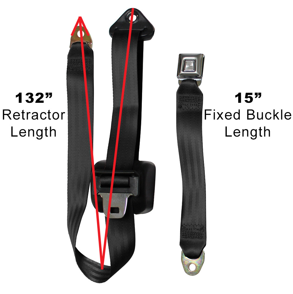 1982-1991 Jeep Wrangler 3 Pt Retractable Front Seat Belts